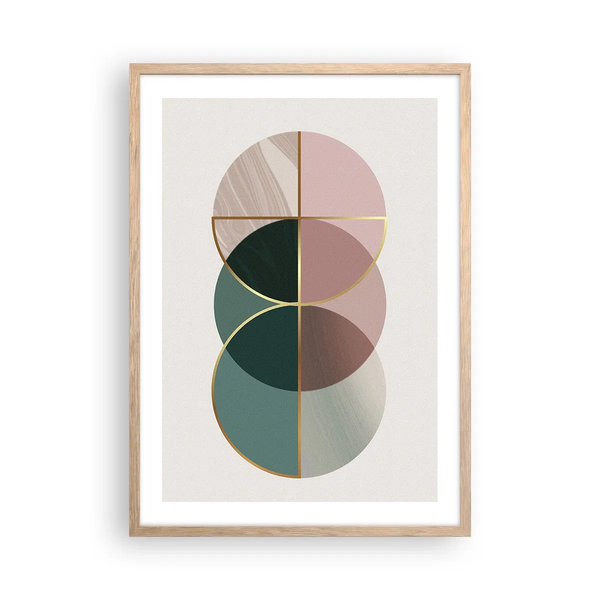 Poster in einem Rahmen aus heller Eiche - Ein Rad hinter dem anderen… - 50x70 cm