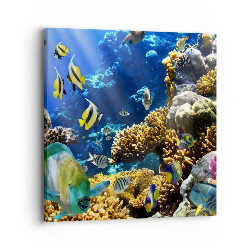 Bild auf Leinwand - Leinwandbild - Viel Verkehr auf dem Ferienweg - 30x30 cm