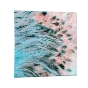 Glasbild - Bild auf glas - Saphirrosa Daunen - 50x50 cm