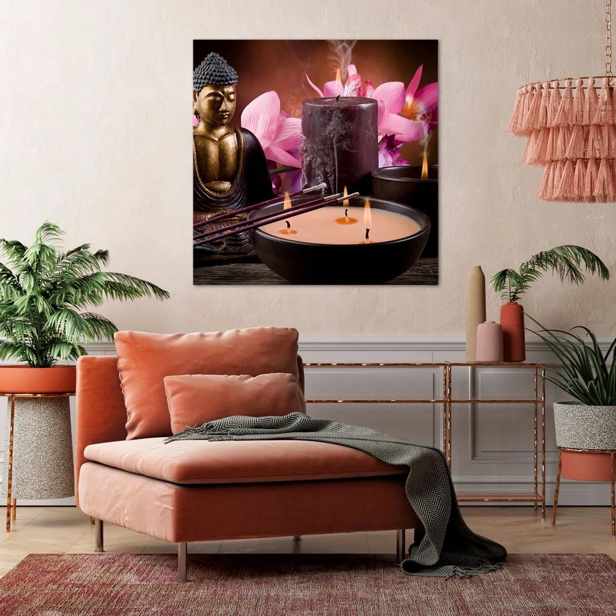 Bild auf Leinwand - Leinwandbild - Den Geist frei machen, den Körper beruhigen - 60x60 cm