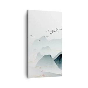 Bild auf Leinwand - Leinwandbild - Über die Gipfel - 45x80 cm
