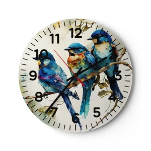 Wanduhr - Glasuhr - War er beleidigt? - 40x40 cm