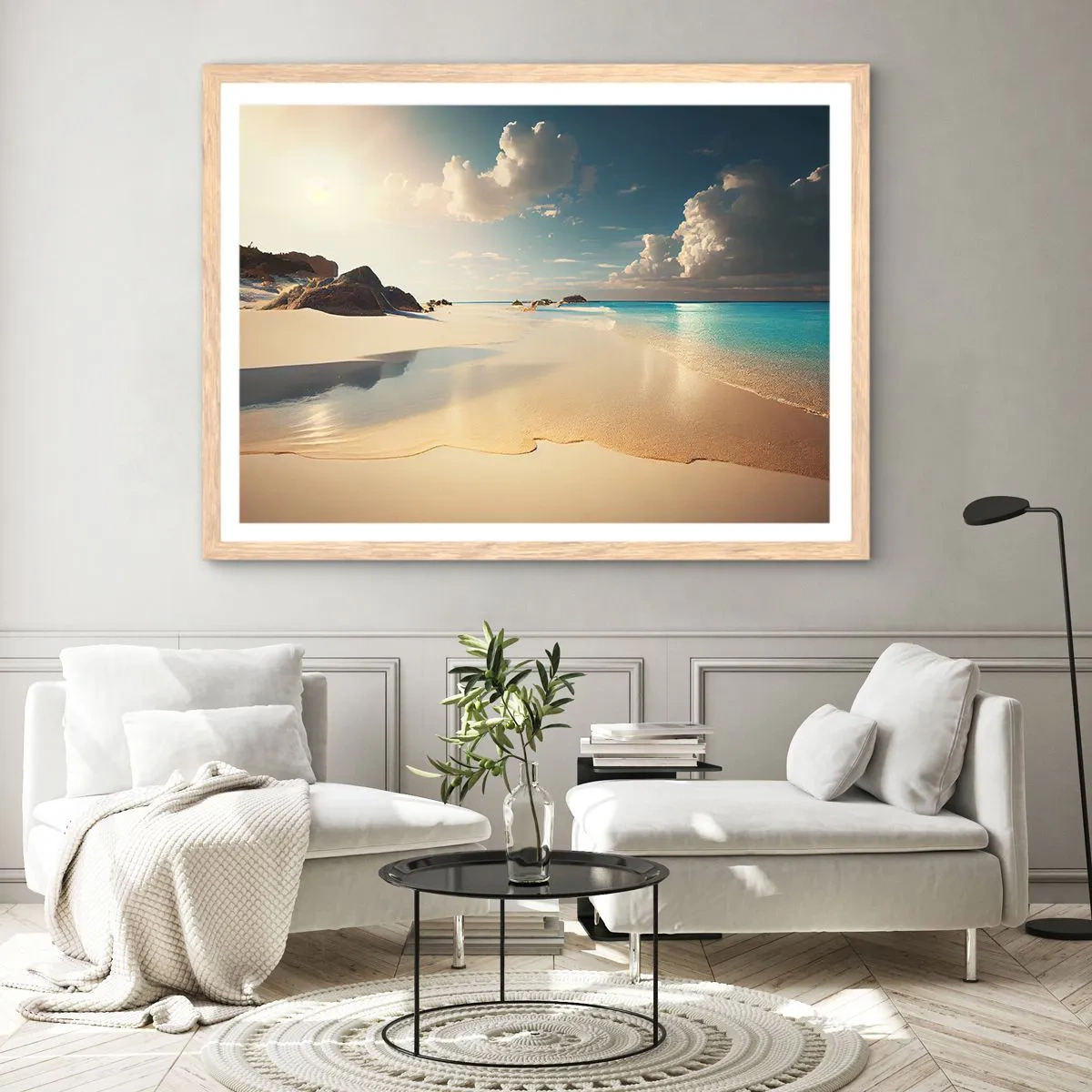 Poster in einem Rahmen aus heller Eiche - Erträumter Tag - 40x30 cm