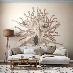 Fototapete Premium Canvas - Abstrakte Komposition von Tänzern in Bewegung - 100x70cm - Aufblühen im Tanz - Moderne Wanddekoration für Wohnzimmer und Schlafzimmer ARTTOR