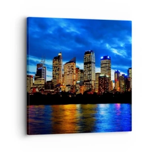 Bild auf Leinwand - Leinwandbild - Eine Nacht der Lichter und Farben - 30x30 cm
