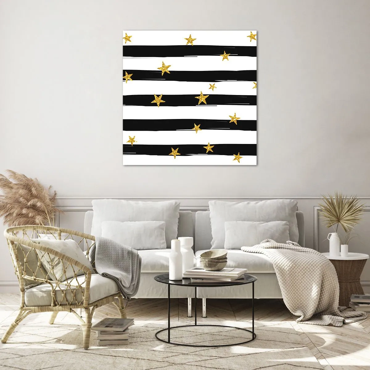 Glasbild - Bild auf glas - Wir wurden alle unter einem glücklichen Stern geboren - 60x60 cm