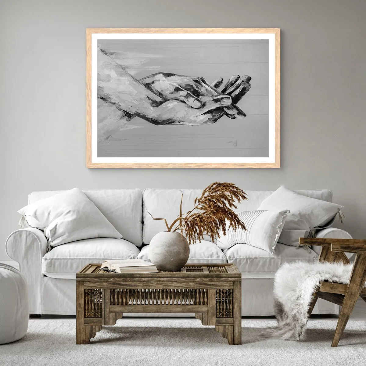 Poster in einem Rahmen aus heller Eiche - Anfang… - 40x30 cm