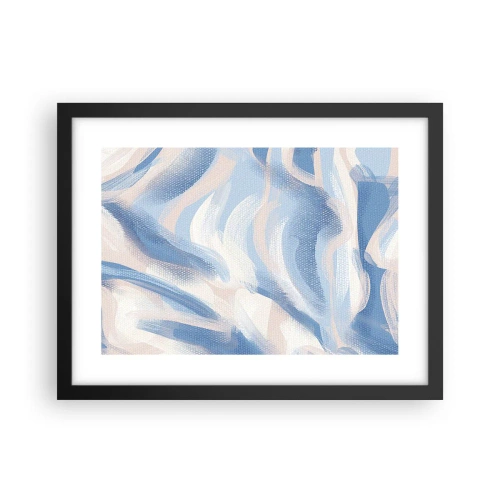 Poster in einem schwarzem Rahmen - Blaue Wellen - 40x30 cm