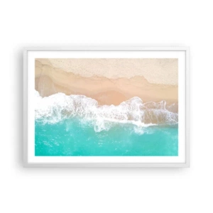 Poster in einem weißen Rahmen - Eine streichelnde Berührung - 70x50 cm