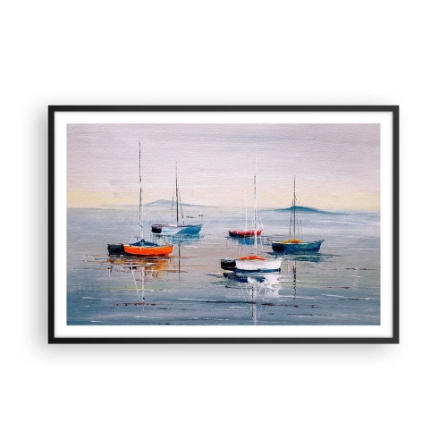 Poster in einem schwarzem Rahmen - Wohlverdiente Ruhe - 91x61 cm