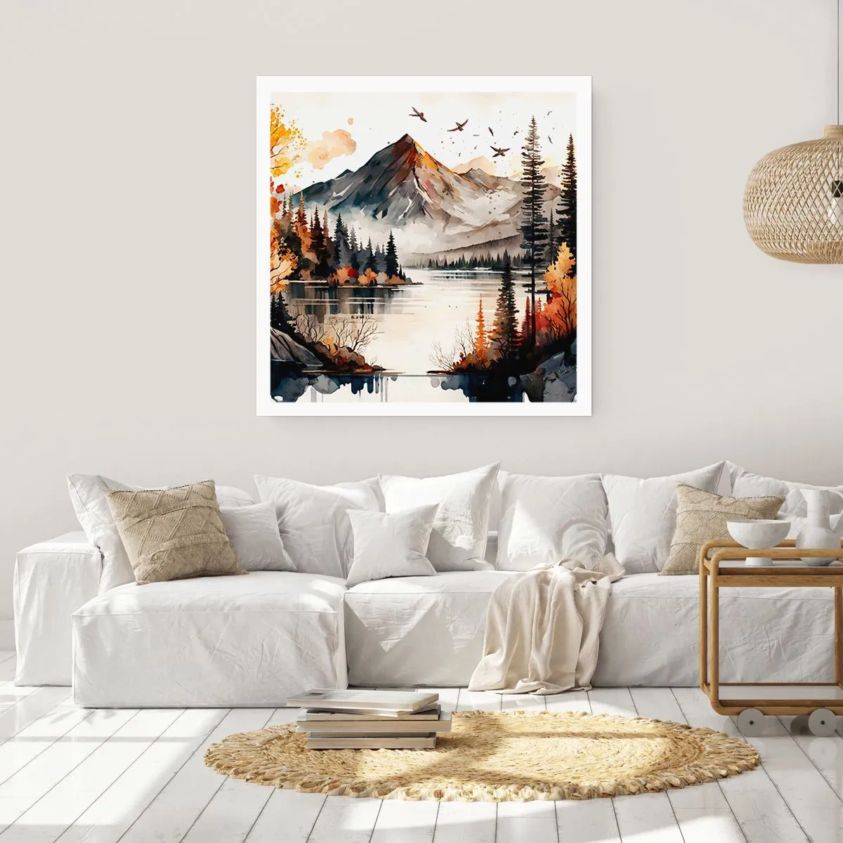 Poster - Goldener Herbst in den Bergen - 60x60 cm