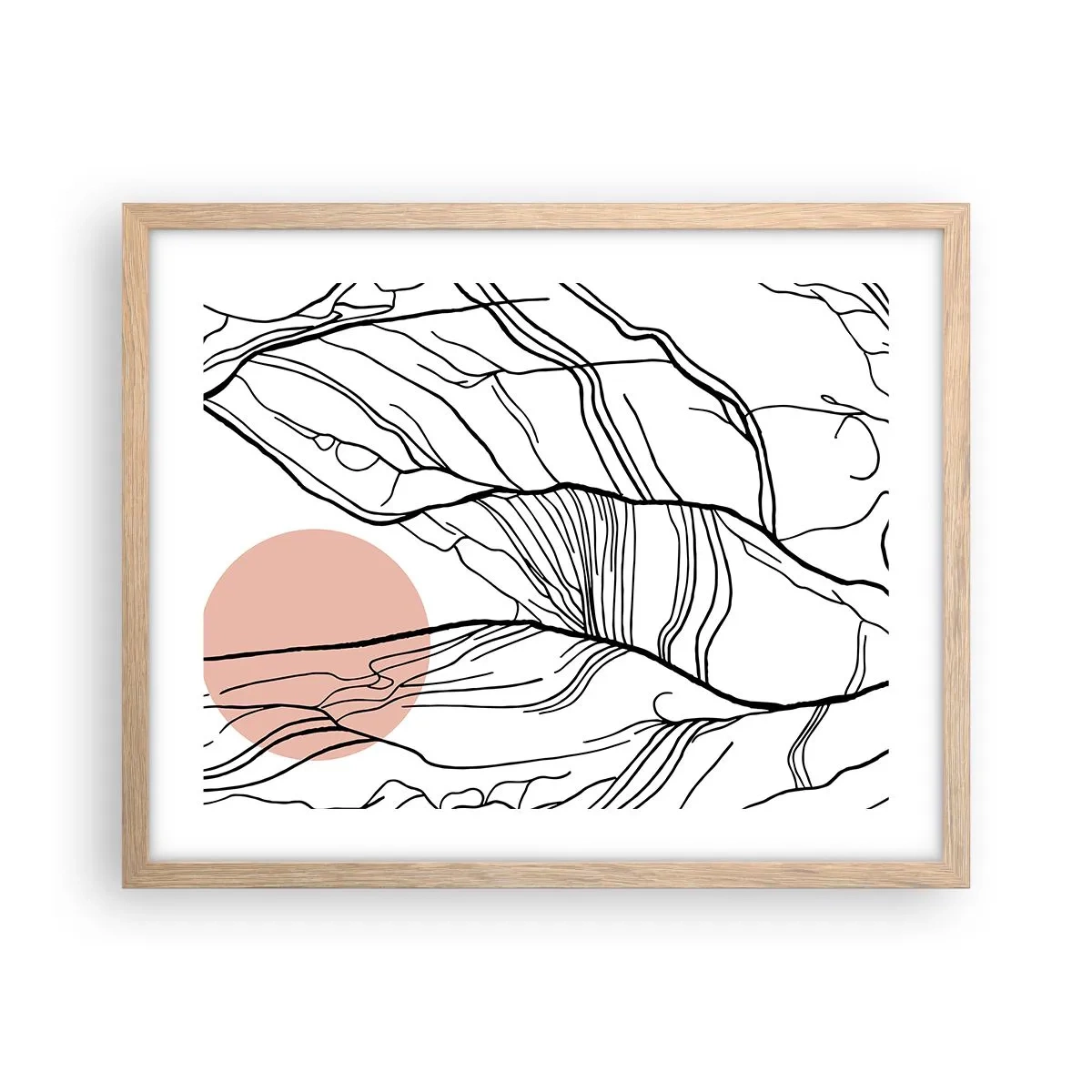 Poster in einem Rahmen aus heller Eiche - In einem Netz aus Zweigen - 50x40 cm