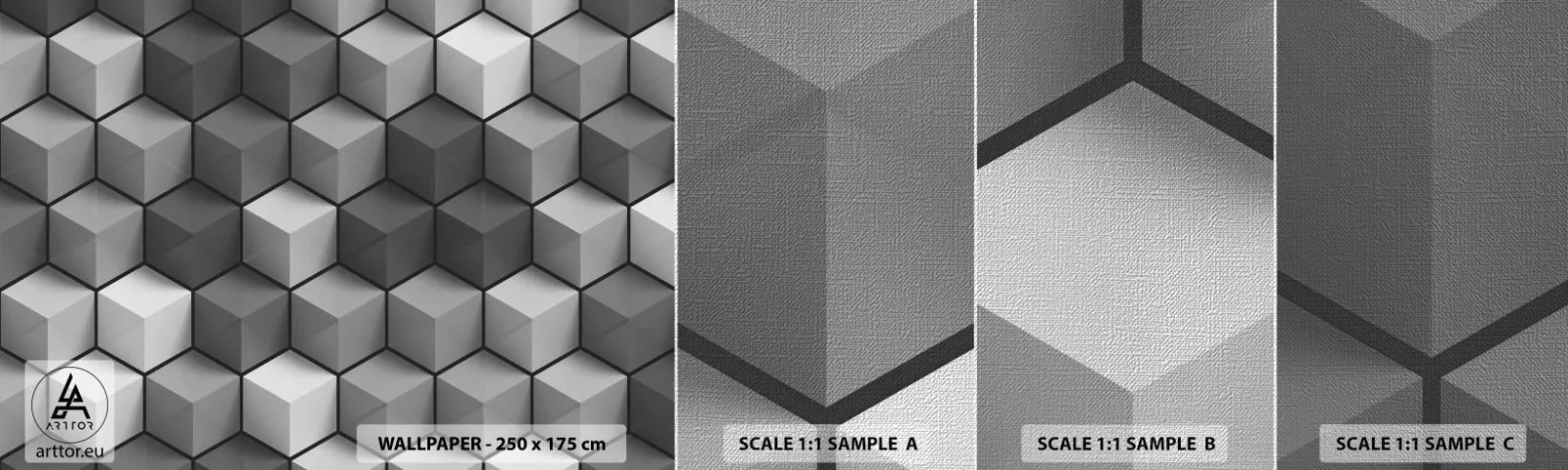 Fototapeten Muster Premium Canvas - Kubistisches Puzzle - 3D, Würfel, Modern - 100x30 cm