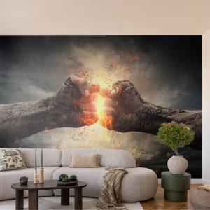 Fototapete Premium Canvas - Steh auf für einen Kampf - Abstraktion, Geballte Hand, Gewalt - 200x140 cm