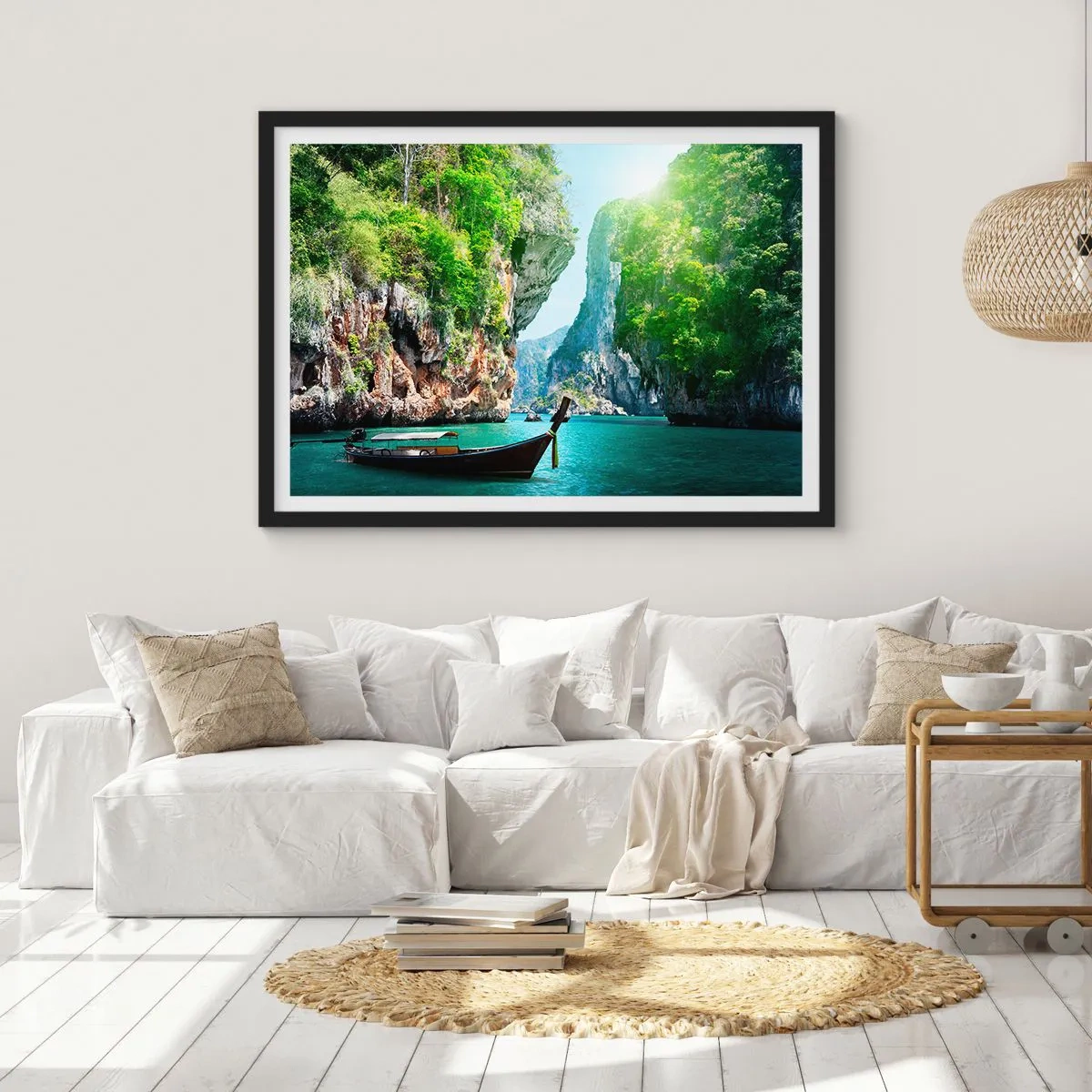 Poster in einem schwarzem Rahmen - Eine Einladung zu einer exotischen Reise - 40x30 cm