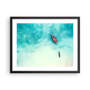 Poster in einem schwarzem Rahmen - Denn an den Stränden von Sansibar, wenn der Wasserüberschuss ... - 50x40 cm