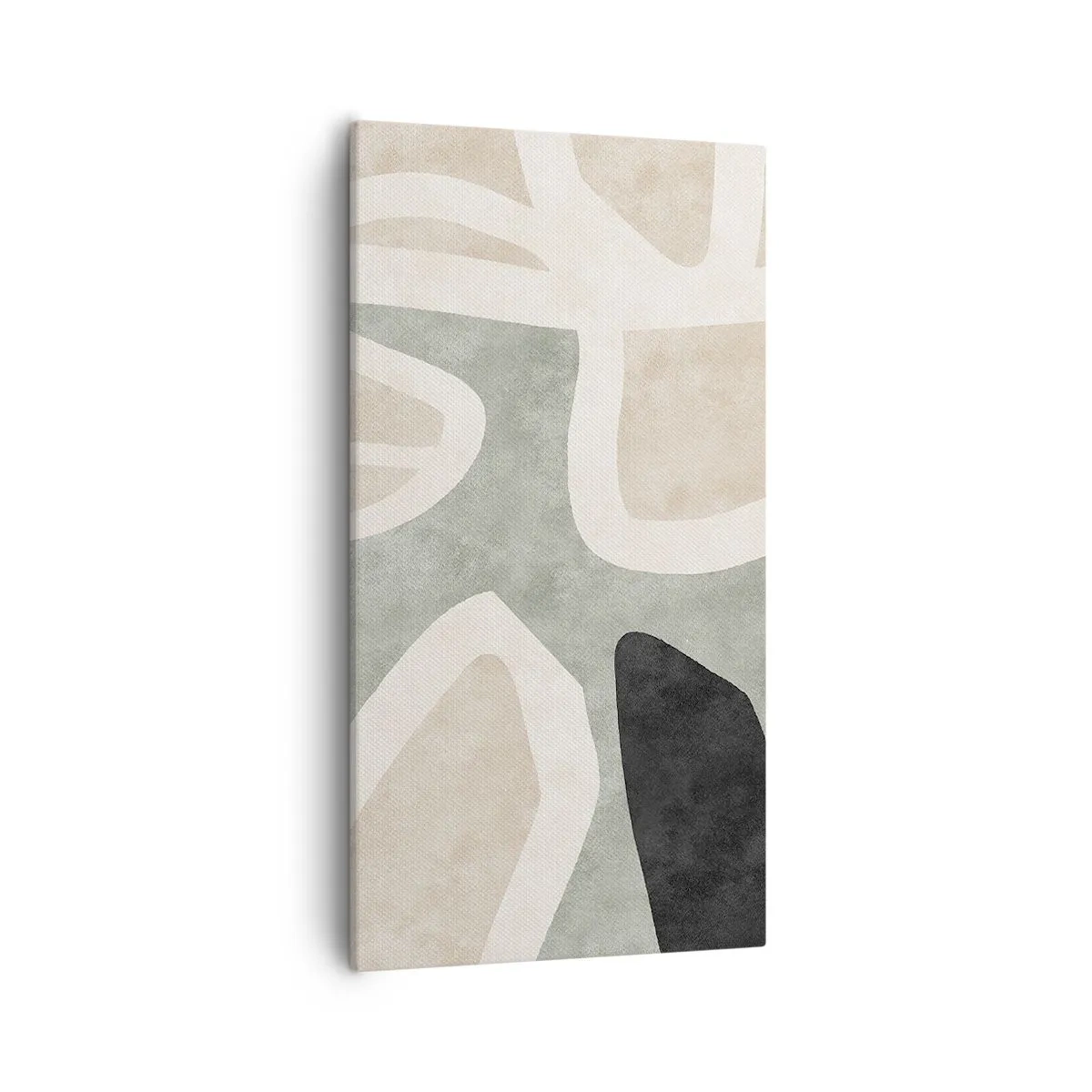 Bild auf Leinwand - Leinwandbild - Komposition mit schwarzem Motiv - 55x100 cm