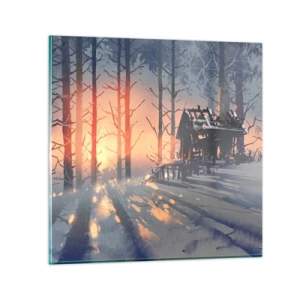 Glasbild - Bild auf glas - Hier sieht nur die Sonne rein - 70x70 cm