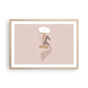 Poster in einem Rahmen aus heller Eiche - Eine Dame sein - 70x50 cm