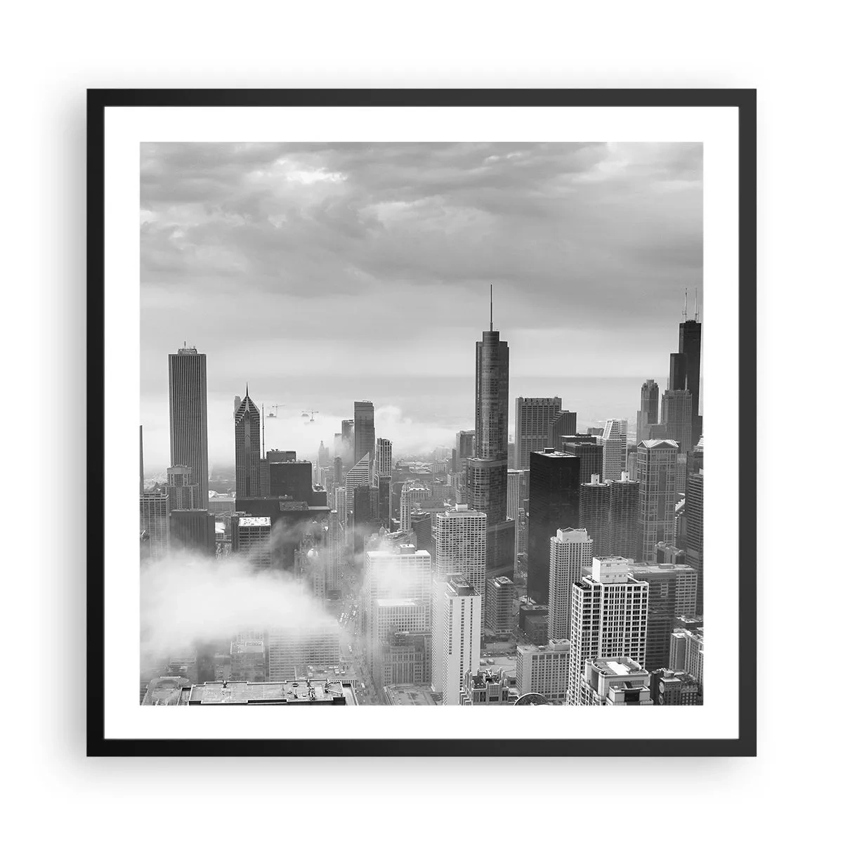 Poster in einem schwarzem Rahmen - Amerikanische Landschaft - 60x60 cm