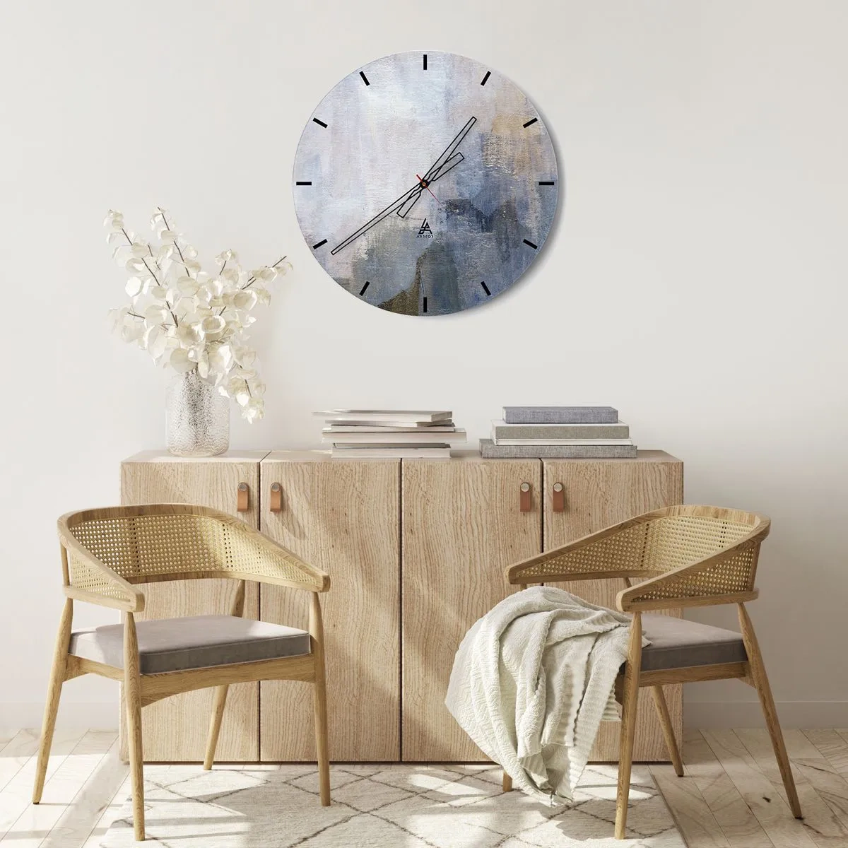 Wanduhr - Glasuhr - Farbtöne und Akkorde - 40x40 cm