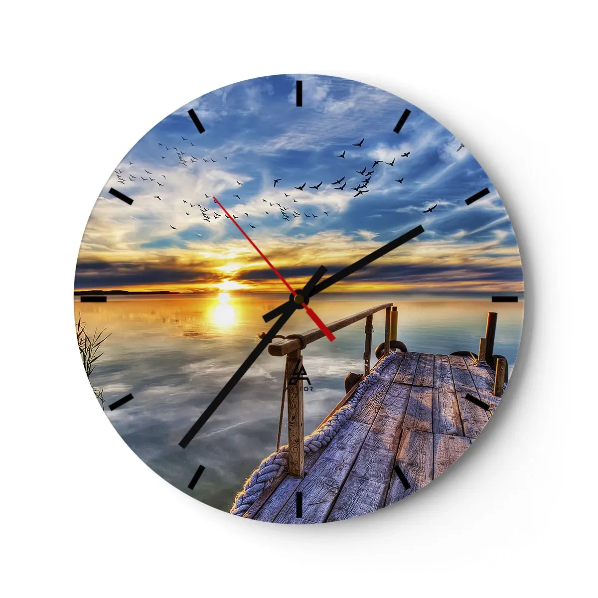 Wanduhr - Glasuhr - Der Wind geht zur Ruhe - 40x40 cm