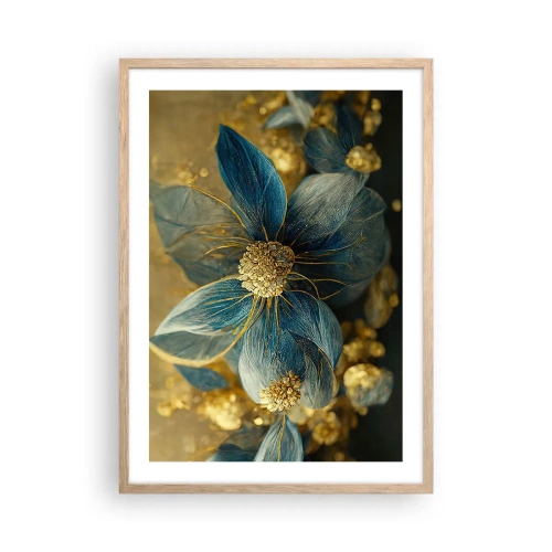 Poster in einem Rahmen aus heller Eiche - Mit Gold blühen - 50x70 cm