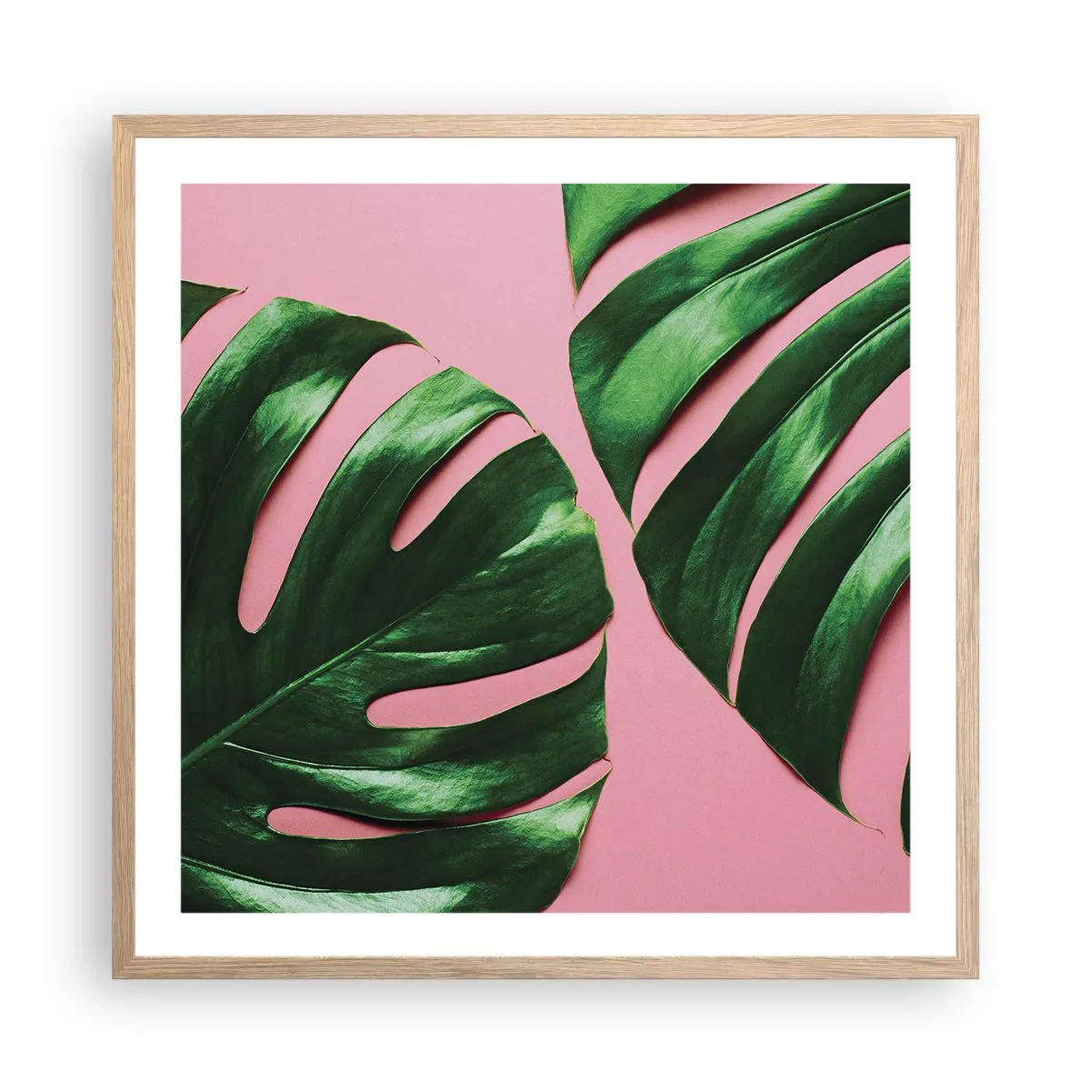Poster in einem Rahmen aus heller Eiche - Rendezvous im Grünen - 60x60 cm