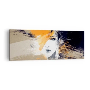 Bild auf Leinwand - Leinwandbild - Abstraktes Frauenporträt mit intensiven Farben - 140x50cm - Und es ist Licht - Moderne Wanddekoration für Wohnzimmer und Schlafzimmer ARTTOR