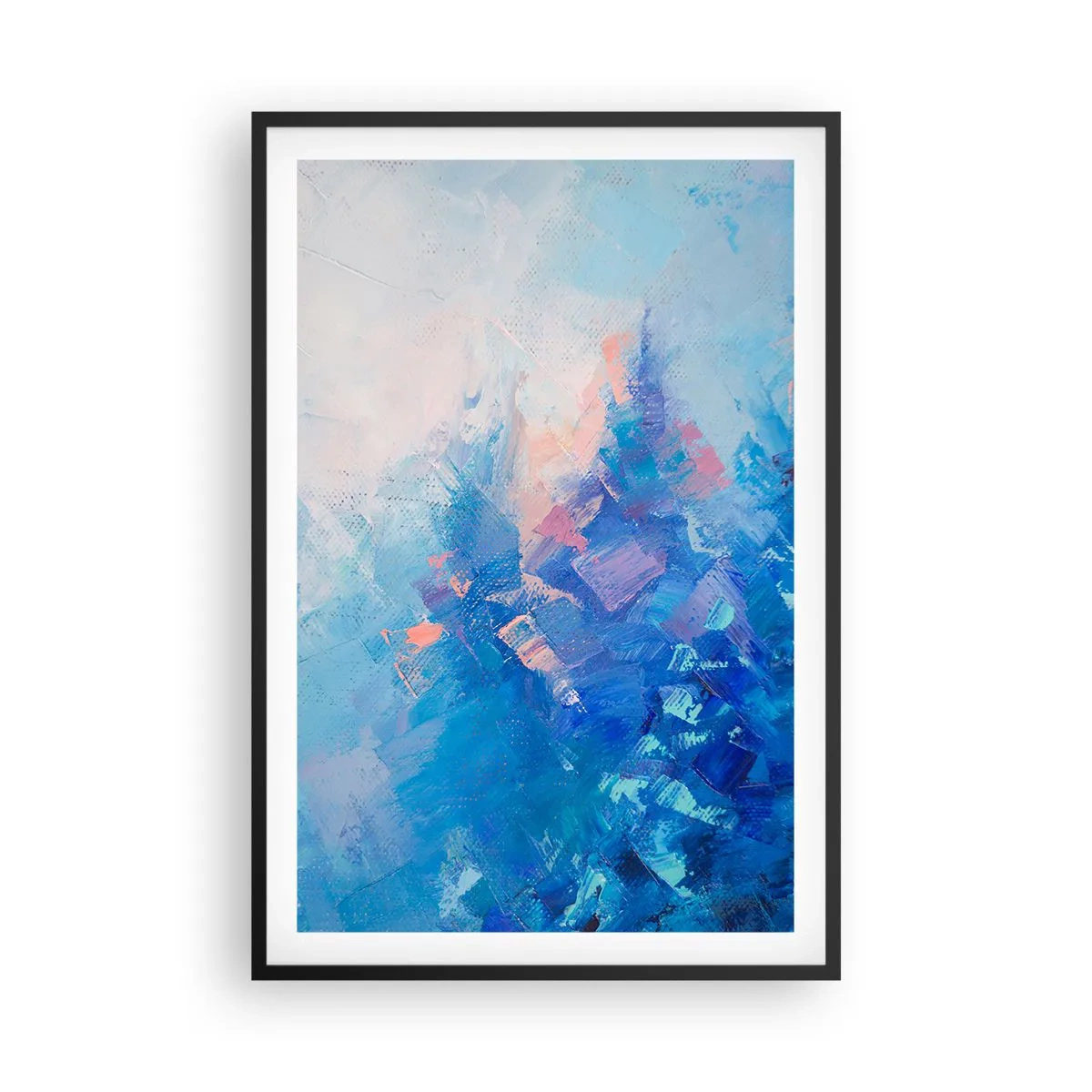 Poster in einem schwarzem Rahmen - Winter-Abstraktion - 61x91 cm
