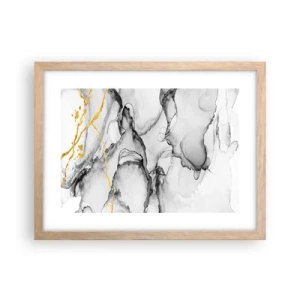 Poster in einem Rahmen aus heller Eiche - Komposition mit Goldmotiv - 40x30 cm