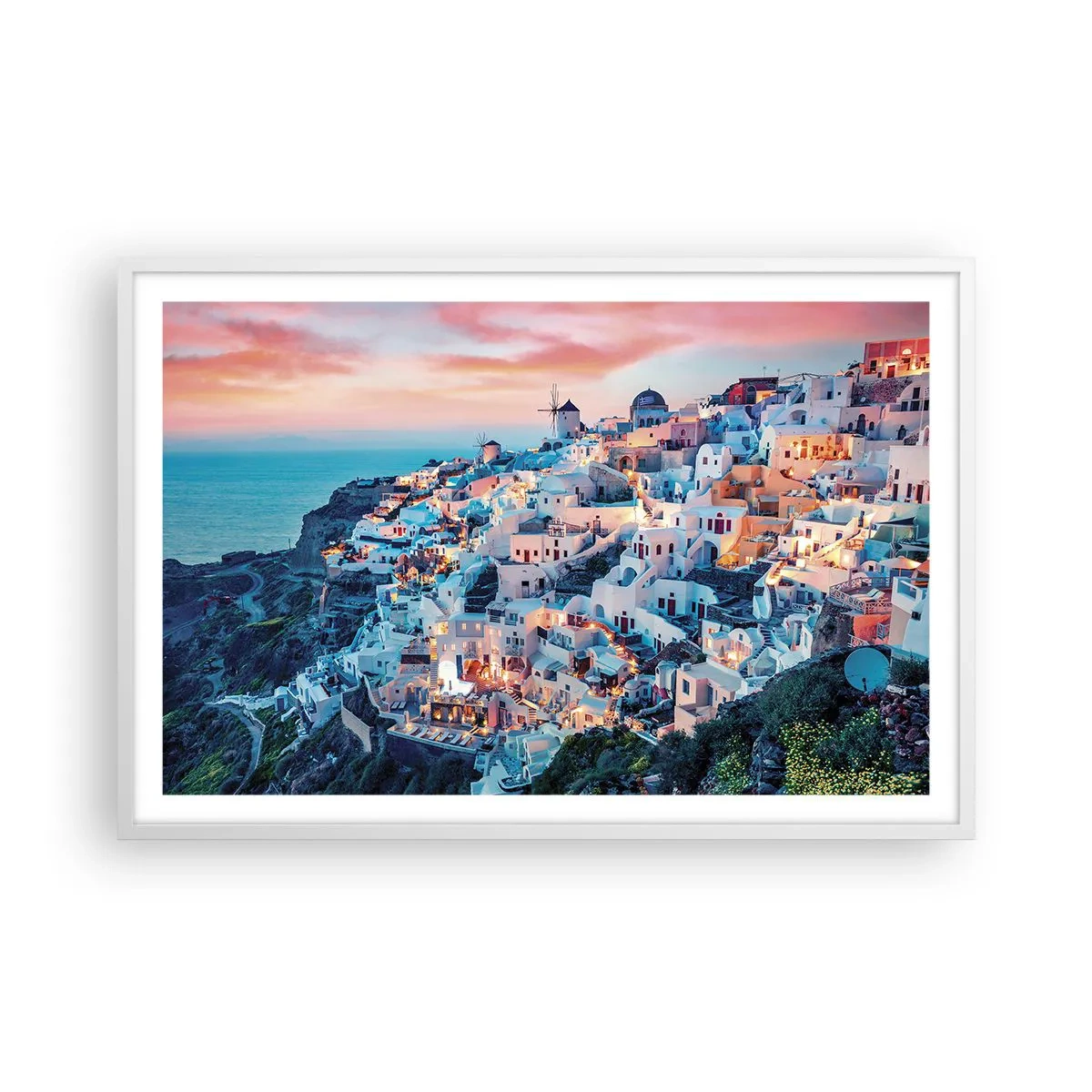 Poster in einem weißen Rahmen - Dein toller griechischer Urlaub - 91x61 cm