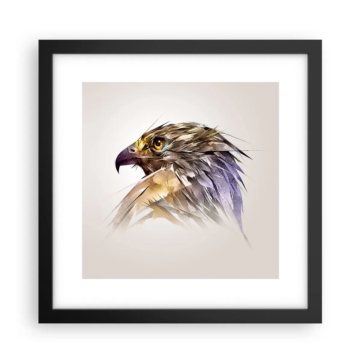 Poster in einem schwarzem Rahmen - Porträt eines Kriegers - 30x30 cm