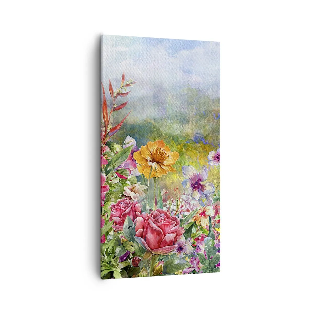 Bild auf Leinwand - Leinwandbild - Ein Garten, der verrückt geworden ist - 55x100 cm