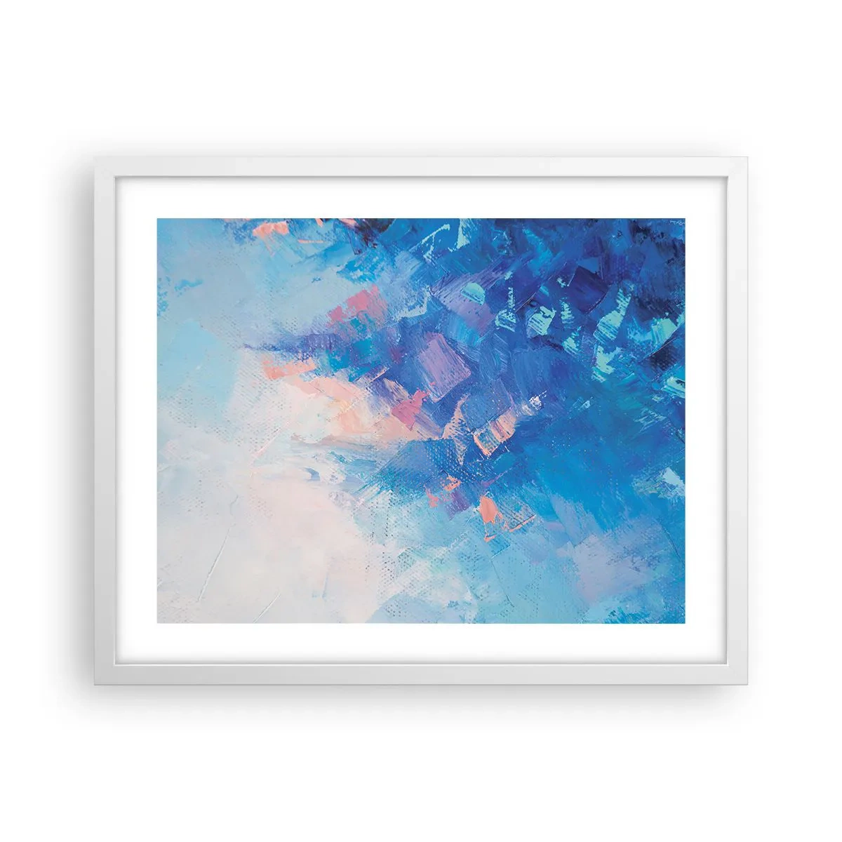 Poster in einem weißen Rahmen - Winter-Abstraktion - 50x40 cm