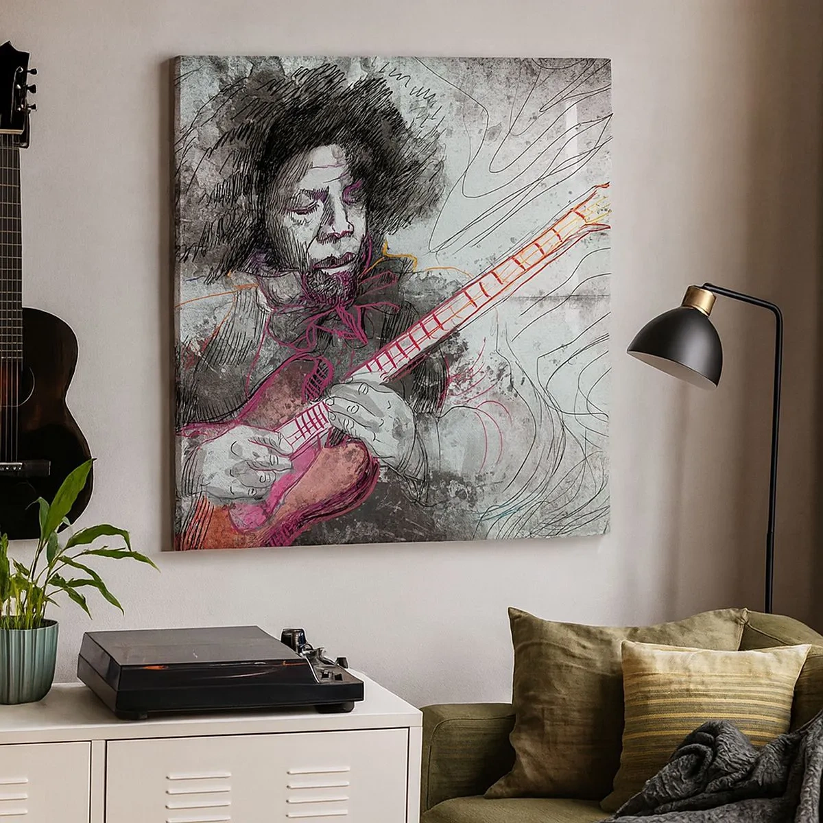 Bild auf Leinwand - Leinwandbild - Auf den Wellen der Musik - 30x30 cm