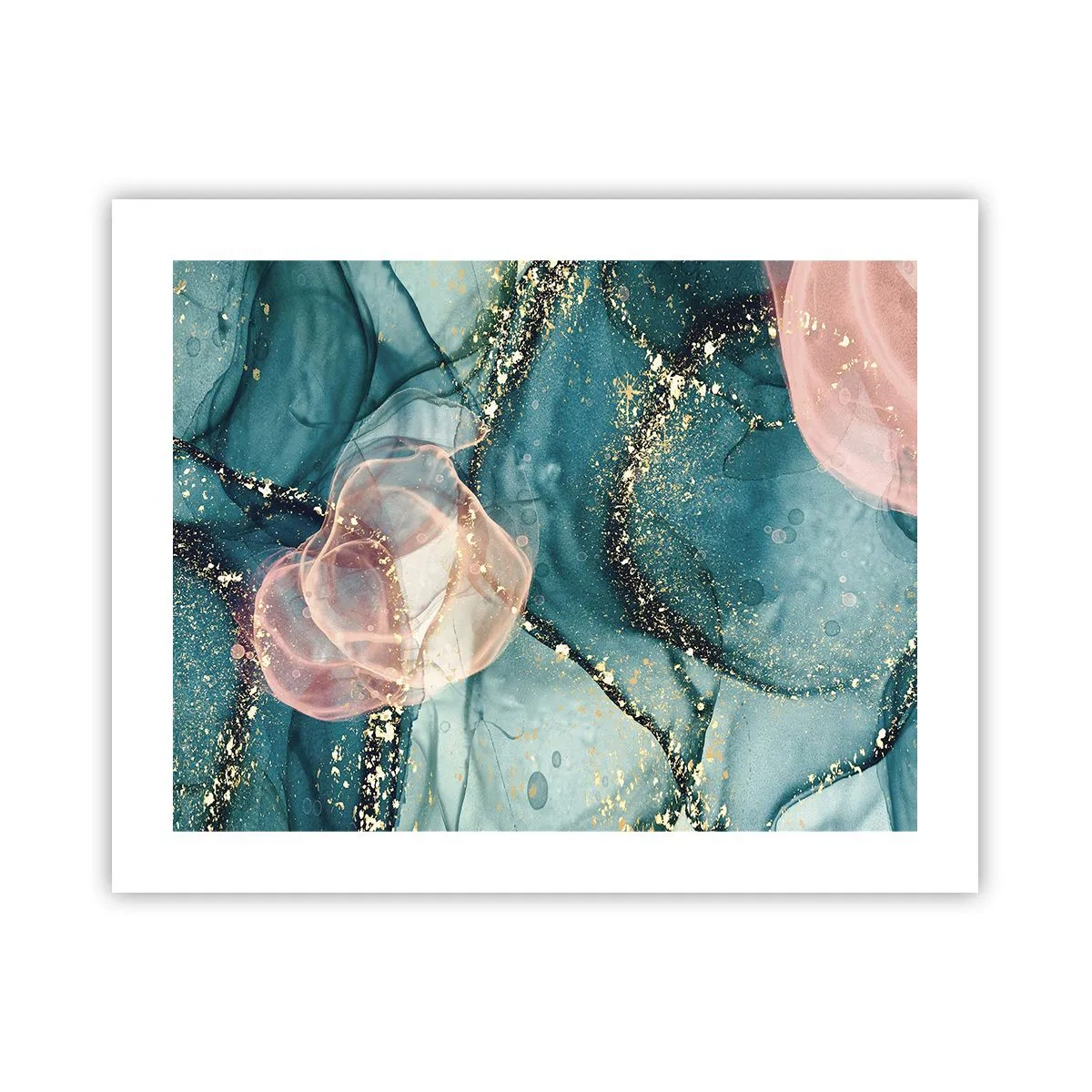 Poster - Seidenblau, Tüllrosa - 50x40 cm