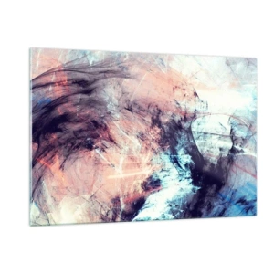Glasbild - Bild auf glas - Ein abstrakter Farbmix in Pastelltönen und dunklen Tönen. - 120x80cm - Fühle den Wind - Moderne Wanddekoration für Wohnzimmer und Schlafzimmer ARTTOR