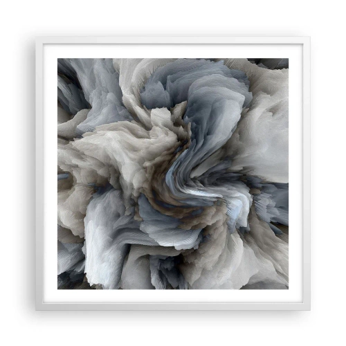 Poster in einem weißen Rahmen - Stein und Blume - 60x60 cm