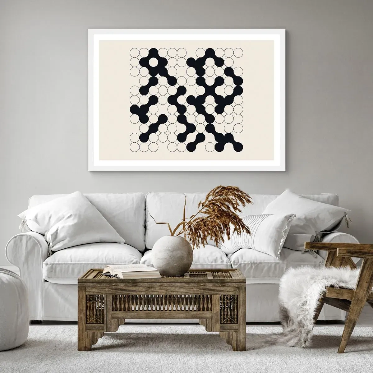 Poster in einem weißen Rahmen - Chinesisches Spiel – Variation - 50x40 cm