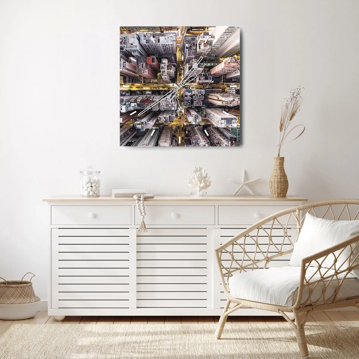 Wanduhr - Glasuhr - Grüße aus Hongkong - 30x30 cm