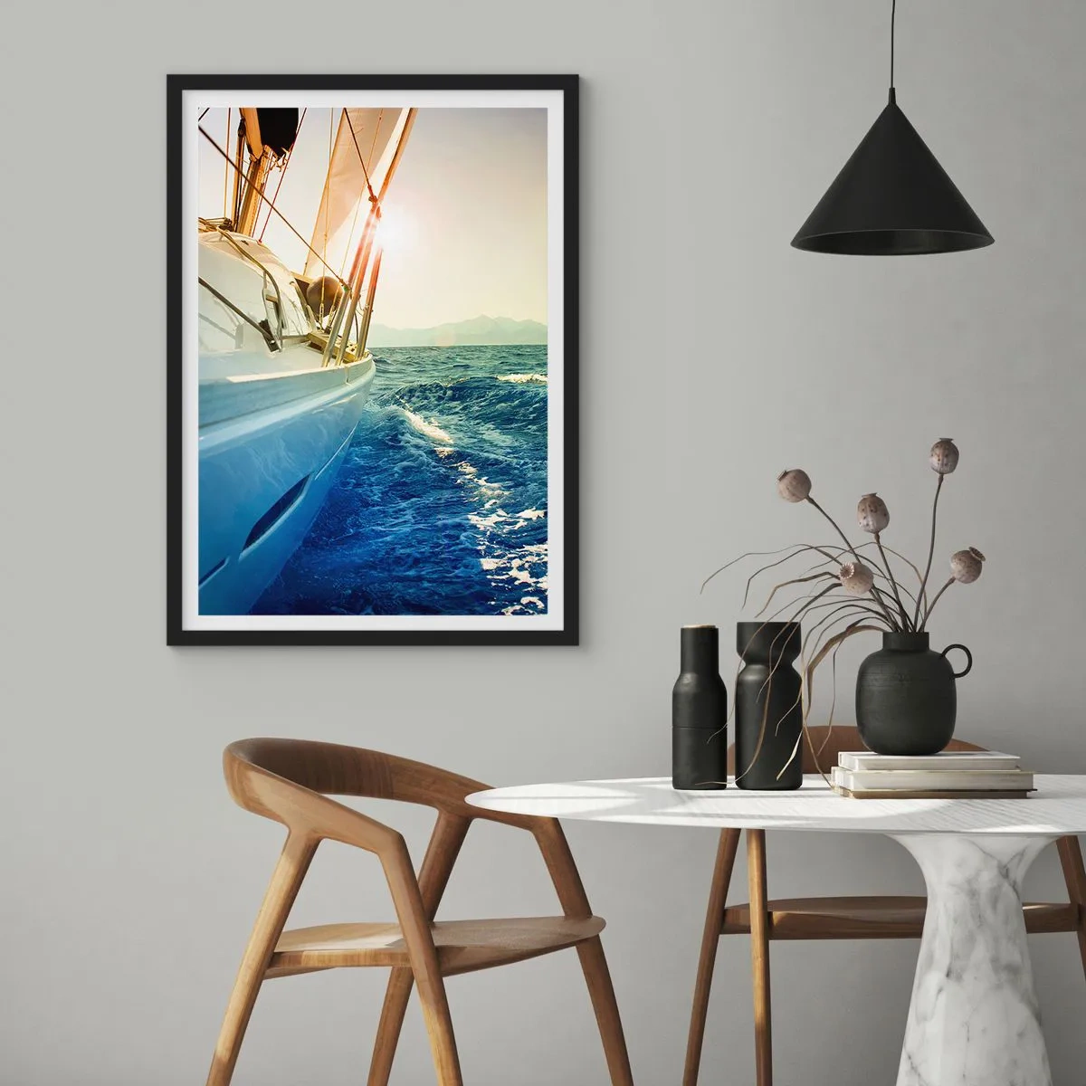 Poster in einem schwarzem Rahmen - Auf ins Abenteuer - 40x50 cm