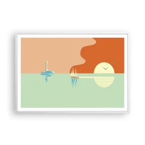 Poster in einem weißen Rahmen - Die perfekte Meereslandschaft - 100x70 cm