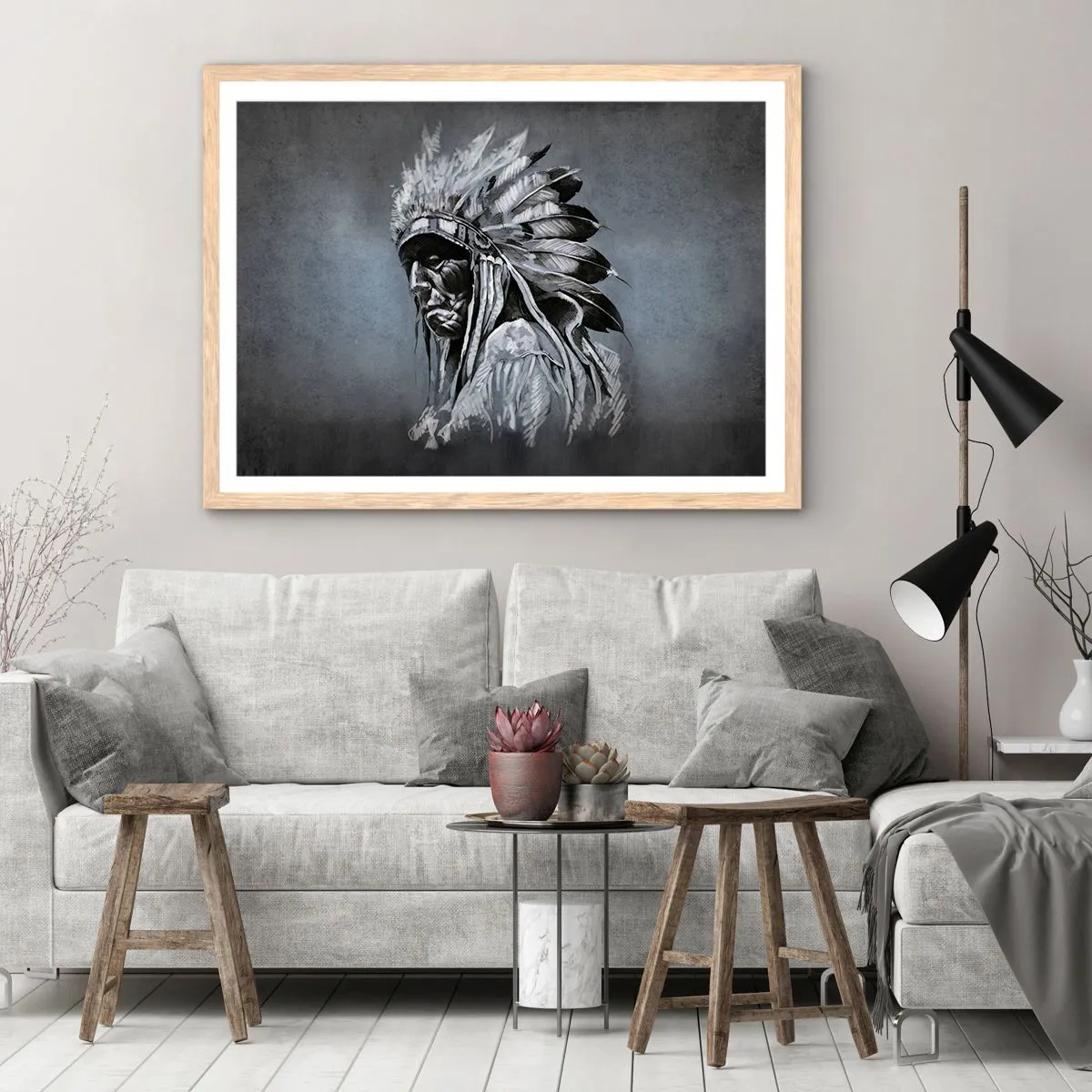 Poster in einem Rahmen aus heller Eiche - Zurück zu den Wurzeln - 100x70 cm