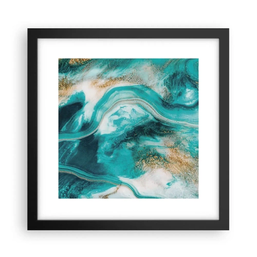 Poster in einem schwarzem Rahmen - Der Fluss aus Gold - 30x30 cm