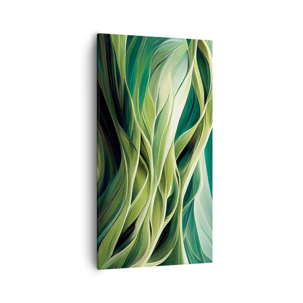 Bild auf Leinwand - Leinwandbild - Abstraktes grünes Spiel - 55x100 cm