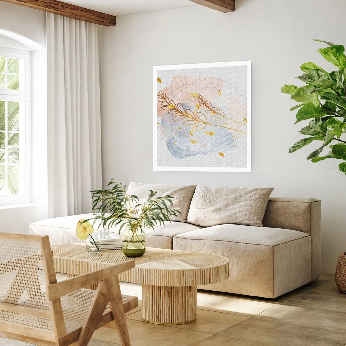 Poster - Goldenr Hauch - 40x40 cm