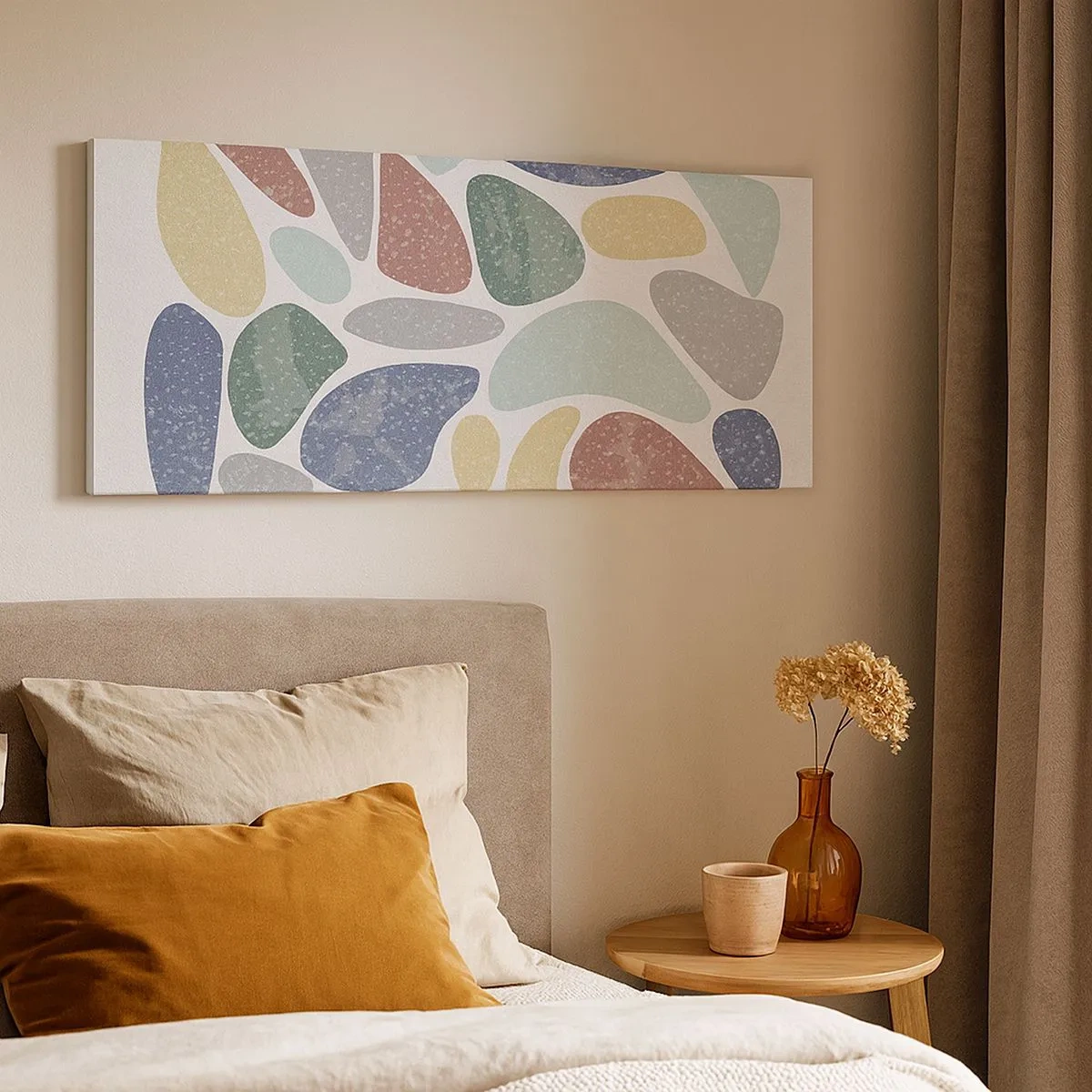 Bild auf Leinwand - Leinwandbild - Mosaik aus pulverförmigen Farben - 100x40 cm