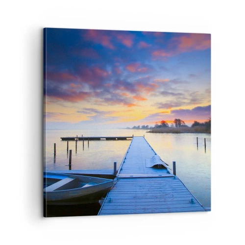 Bild auf Leinwand - Leinwandbild - Violett-goldene Ruhe - 60x60 cm