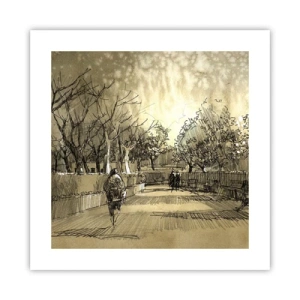 Poster - Ein Moment mit einer Feder angehalten - 40x40 cm